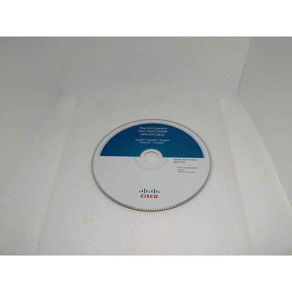 ~~USER'S GUIDE ~~ 2 CISCO DPC3825 Cable Modem ~ Software CD for Setup~~